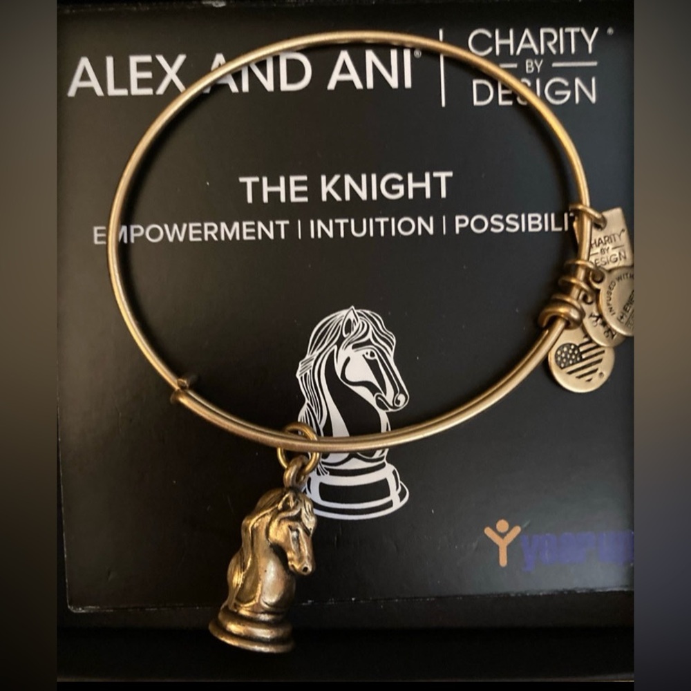 Alex and Ani Chess Knight Bangle Gold